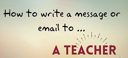 Message saying how to write an email to your teacher.