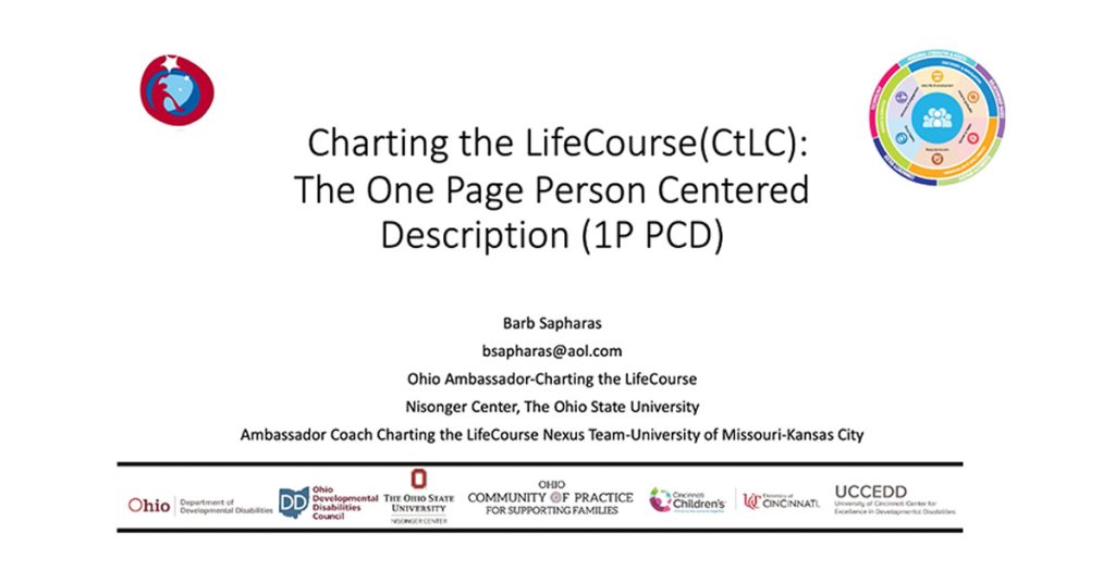Charting the LifeCourse: The One Page Person Centered Description