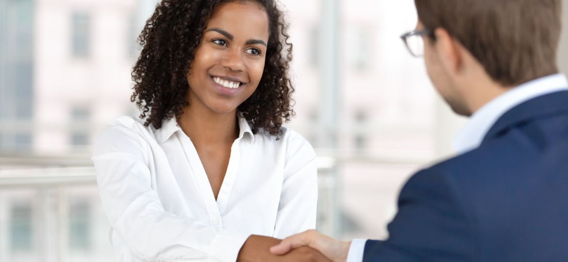 Smiling,African,Female,Hr,Manager,Handshake,Hire,Male,Candidate,At